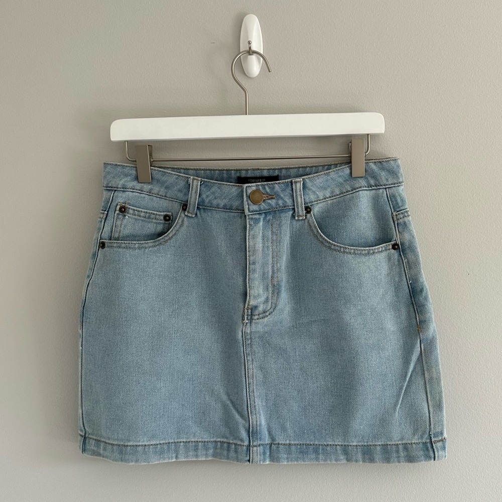 Forever 21 Blue Denim Mini Skirt Size L